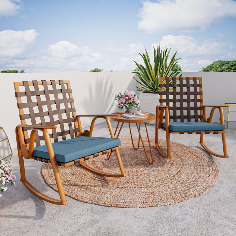 Beachcrest Home Shaniya 2 Person Outdoor Bistro Set with Cushions Reviews Wayfair Canada